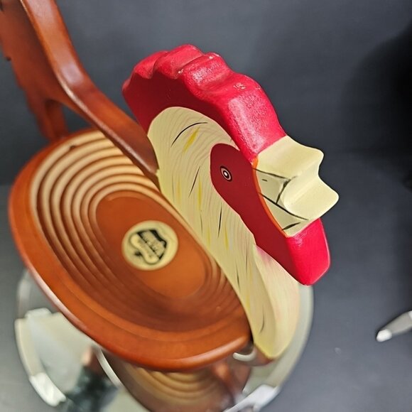 HAWAIIAN MAGIC BASKET WOODEN ROOSTER (BREAD BASKET) FARMHOUSE CHIC - Picture 10 of 16